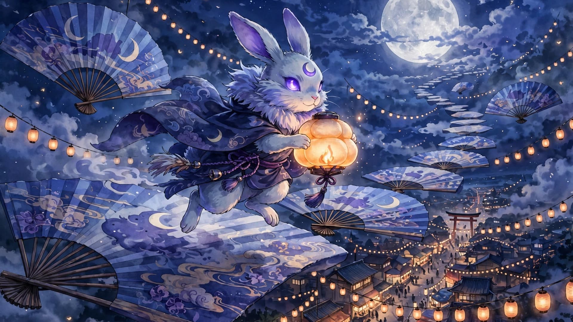 Moon Rabbit Yokai Over the Midnight Festival
