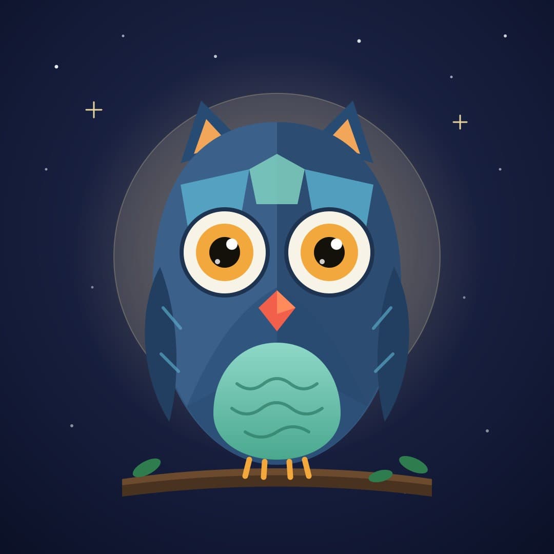 Geometric Owl — Faceted Night Owl Vector Illustration