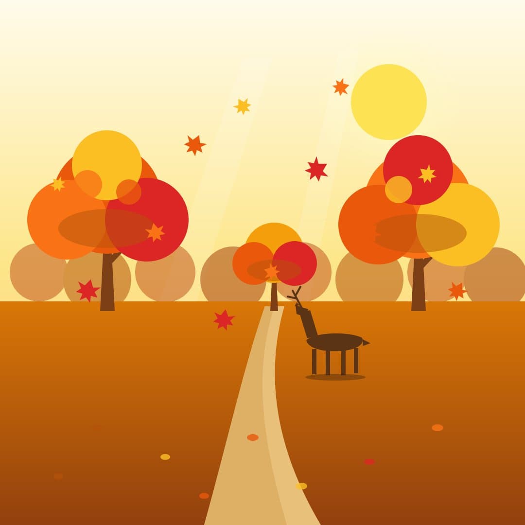 Autumn Maple Grove — Fall Forest Vector Illustration