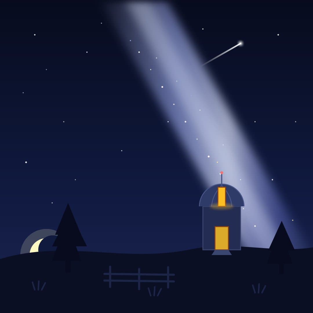 Milky Way Observatory — Cosmic Night Sky Vector Illustration